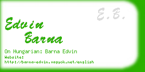edvin barna business card